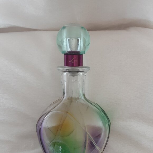 Jennifer Lopez "Live" Art Glass Perfume Bottle. 3.4 oz. Used - Picture 2 of 4
